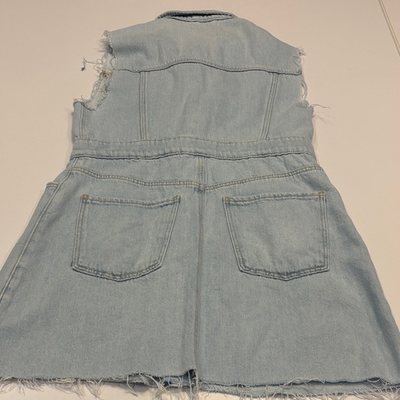 Zara Light Blue Denim sleeveless Girls size 11-12 Casual Dress - Picture 5 of 6